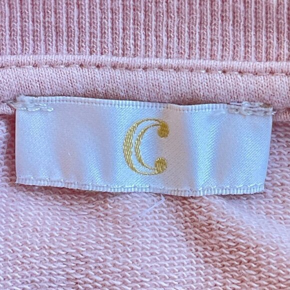 Charming Charlie Sweatshirt Light Pink with Faux Pearls at Shoulders NO SIZE TAG - Picture 6 of 8